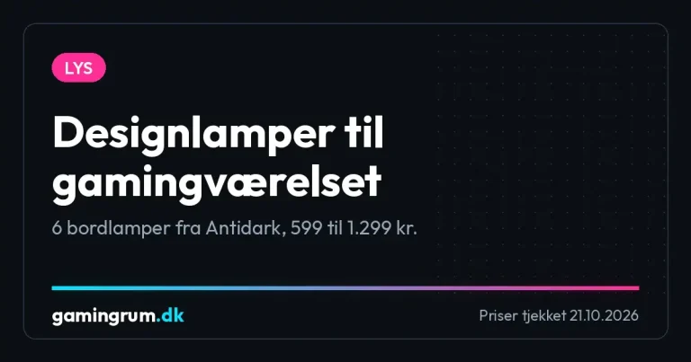 Top 6 designlamper til gamingværelset