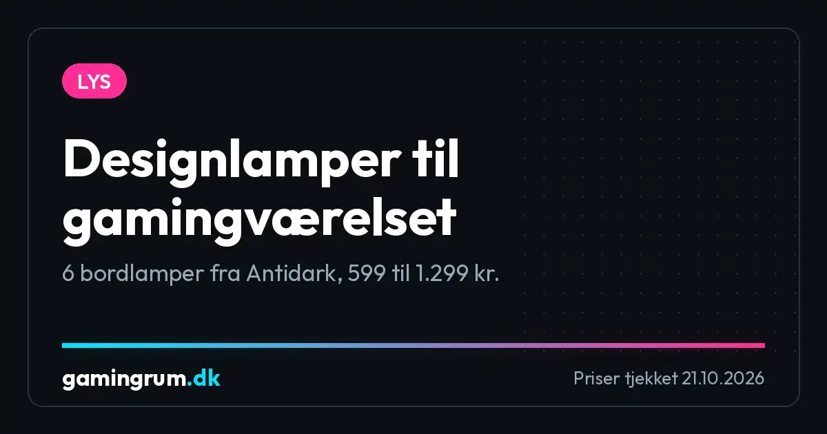 Top 6 designlamper til gamingværelset