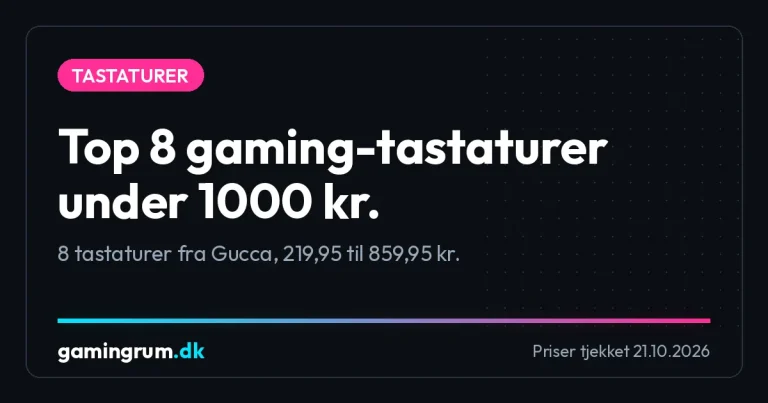 Top 8 gaming-tastaturer under 1000 kr.