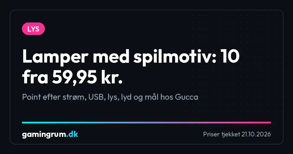 Lamper med spilmotiv: 10 fra 59,95 kr. rangeret
