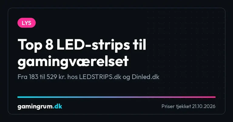 Top 8 LED-strips til gamingværelset, fra 183 til 529 kr.