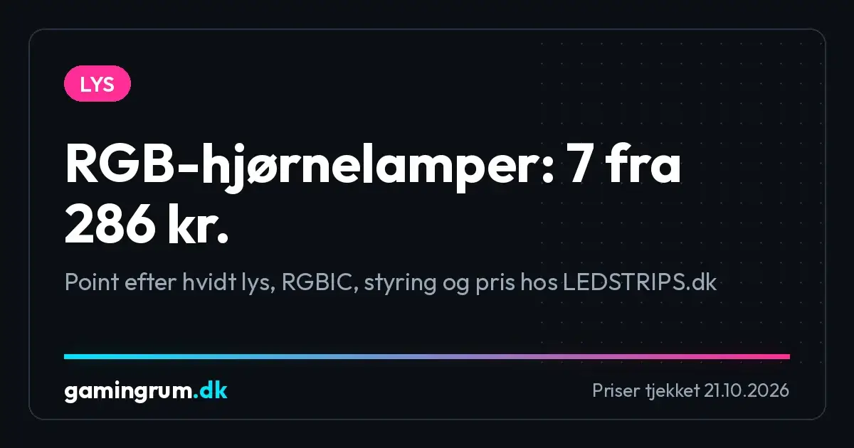 RGB-hjørnelamper: 7 fra 286 kr. rangeret