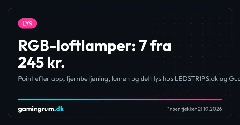 RGB-loftlamper: 7 fra 245 kr. rangeret