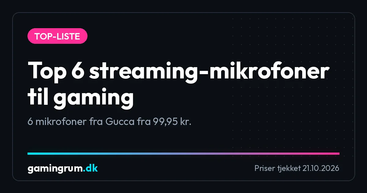 Top 6 streaming-mikrofoner til gaming