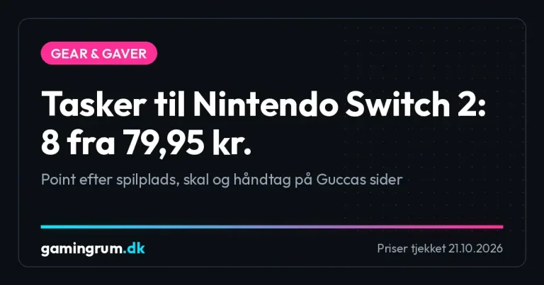 Tasker til Nintendo Switch 2: 8 fra 79,95 kr.