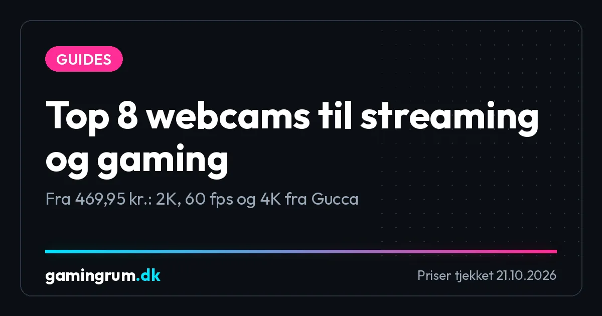 Top 8 webcams til streaming og gaming